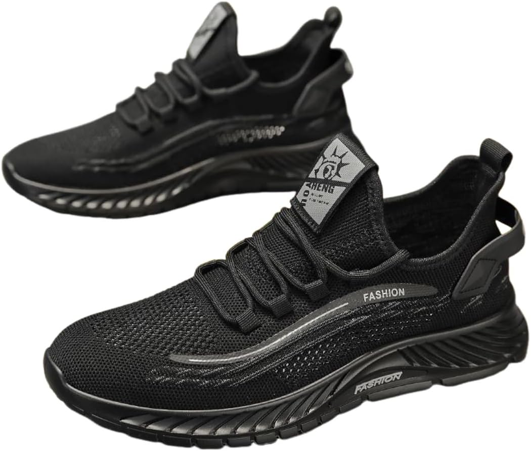 

Кроссовки Lexamen Mens Trendy с сетчатым верхом, легкие, для ходьбы, удобные для занятий в спортзале, бега, повседневной носки, дышащие теннисные туфли, черный