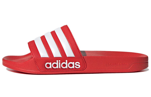 Тапочки adilette shower slide 'vivid red' Adidas, красный — фото 2