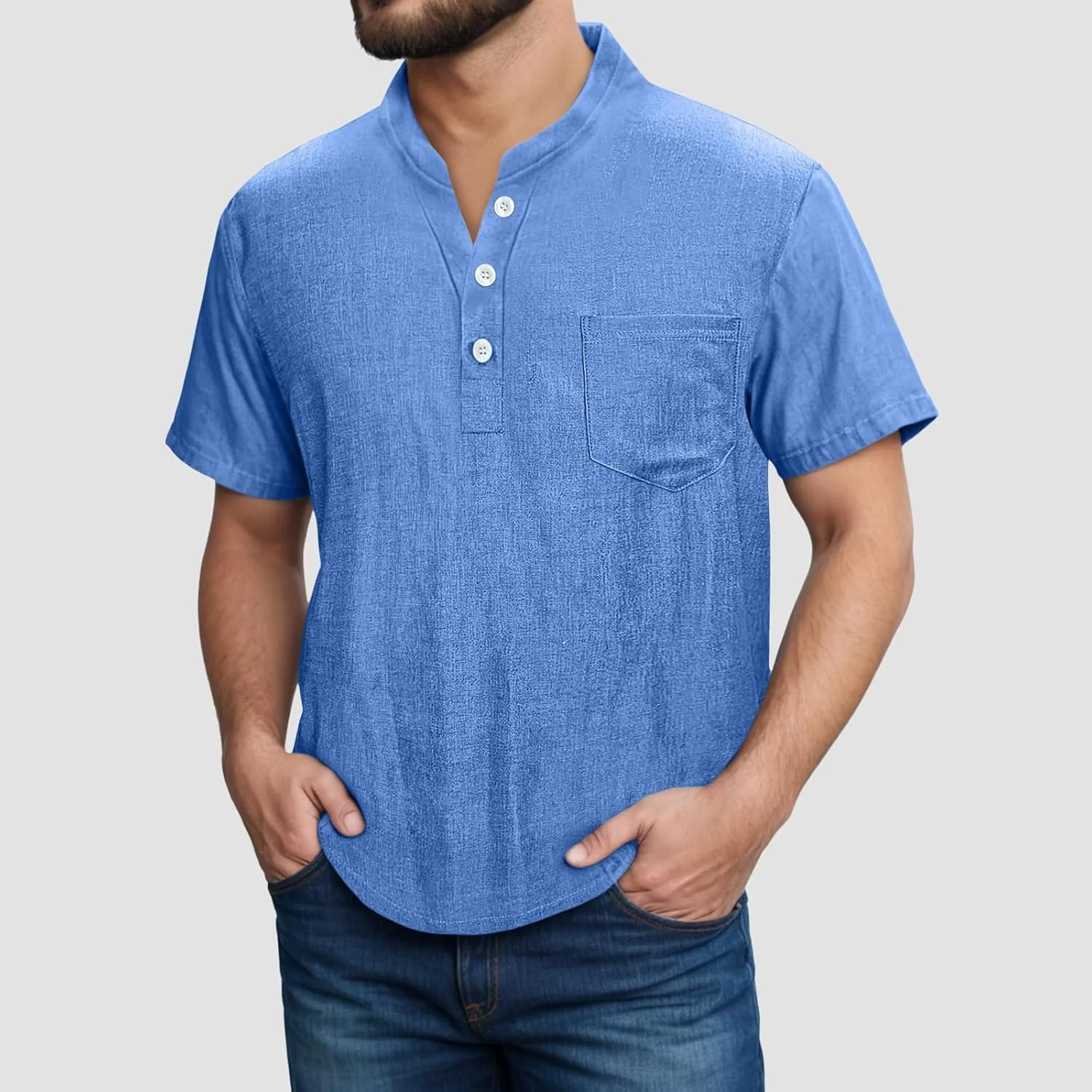 Мужская поло с коротким рукавом и карманом, Slim Fit — фото 2
