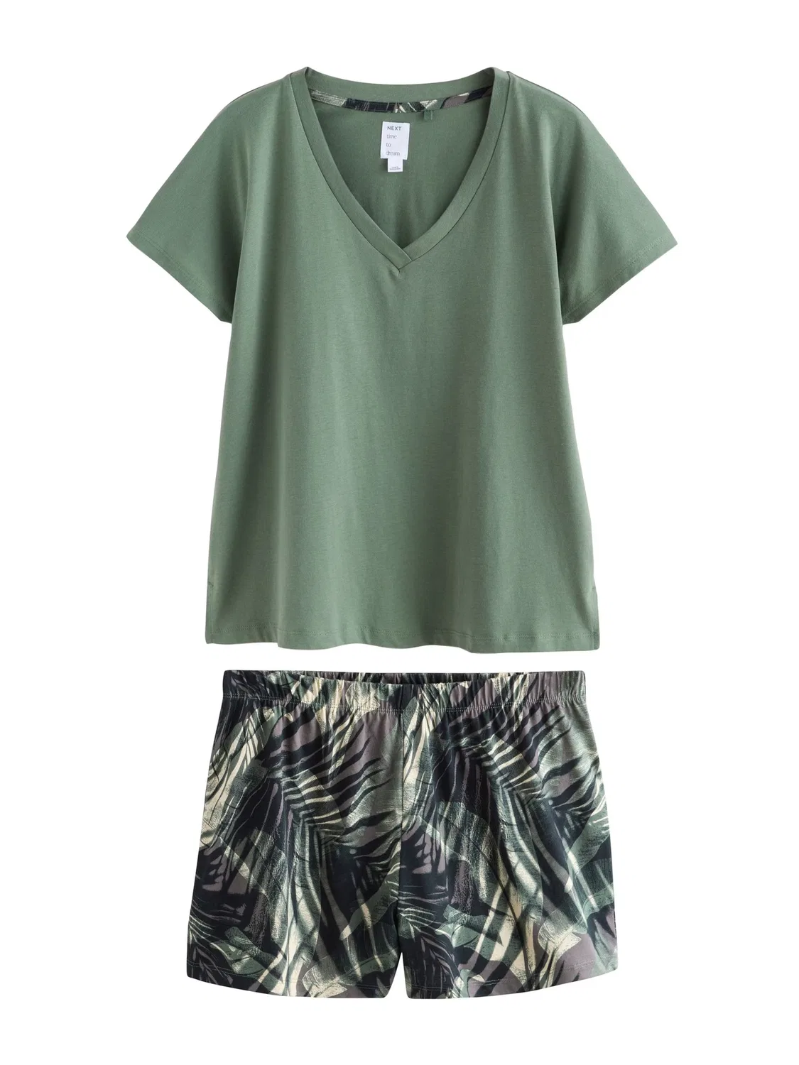 Короткий пижамный комплект Next, Green/Khaki/Dark Green