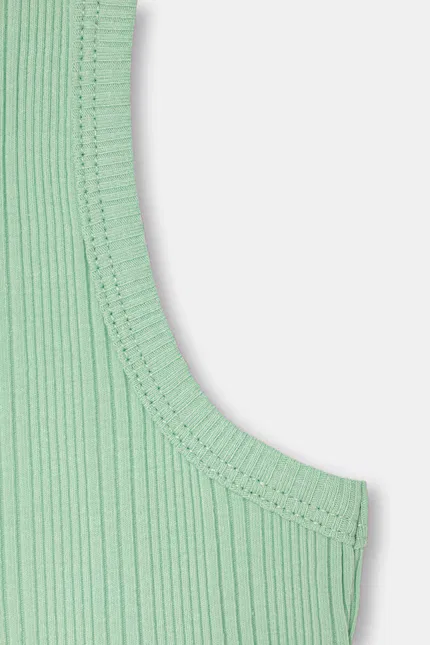Топ без рукавов укороченный United Colors of Benetton, зеленый — фото 3