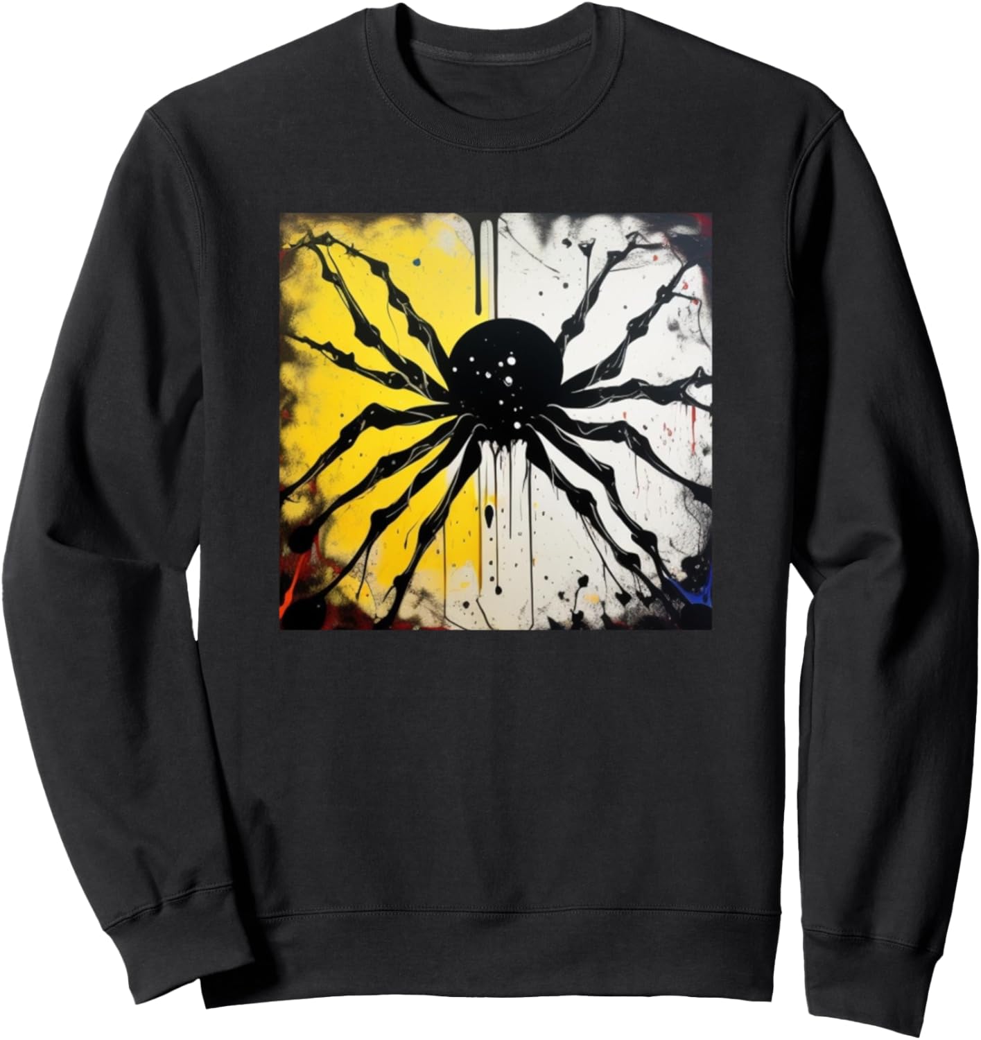 

Толстовка с красочным силуэтом паука для любителей пауков Spider + Art Merch Men Women Kids Boys Girls Gift, черный