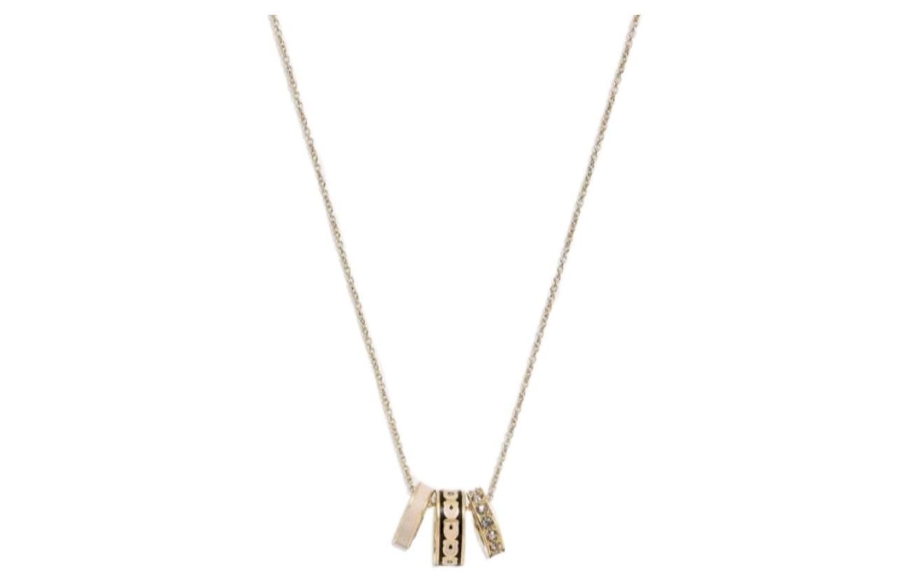 

COACH Латунная эмалевая подвеска со стразами Swarovski для женщин в золотом цвете