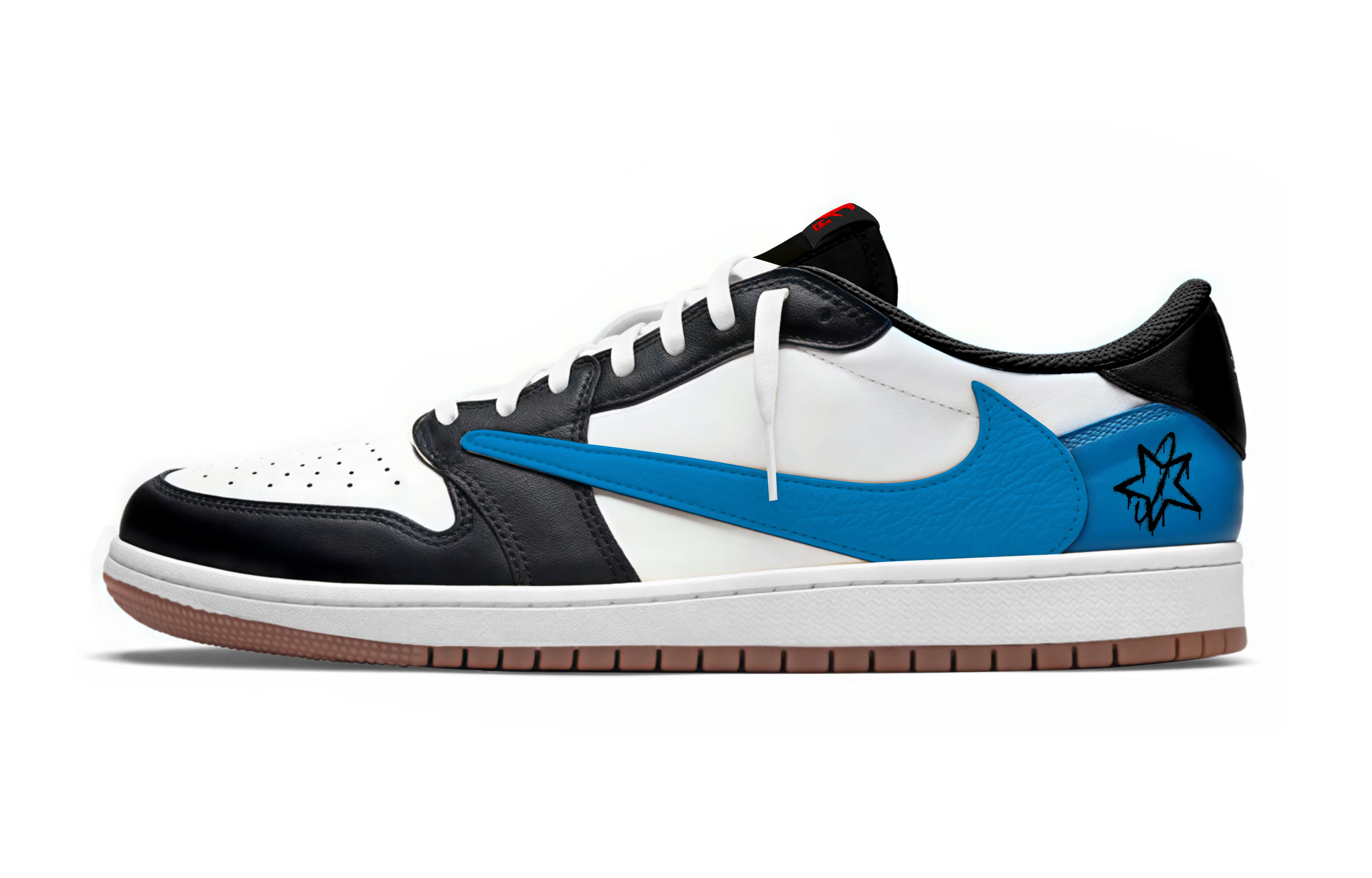 

Кроссовки Travis Scott x Air 1 70 Low Collaboration: износостойкие низкие винтажные баскетбольные кроссовки унисекс Jordan, синий travis scott x aj1