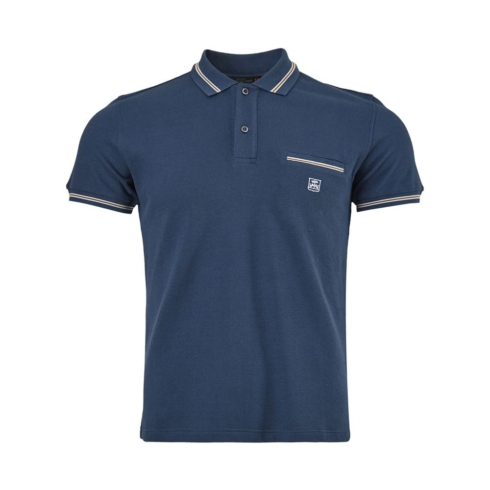 

Corneliani Элегантная итальянская хлопковая мужская рубашка-поло, синий