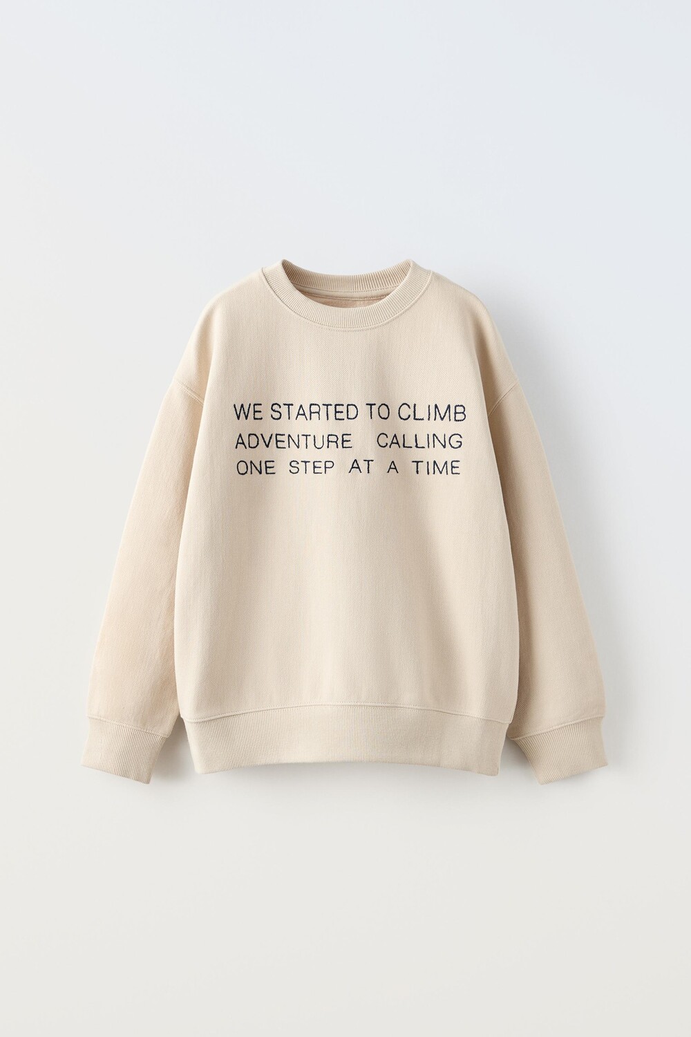 

Толстовка пике с вышитым лозунгом ZARA, экрю