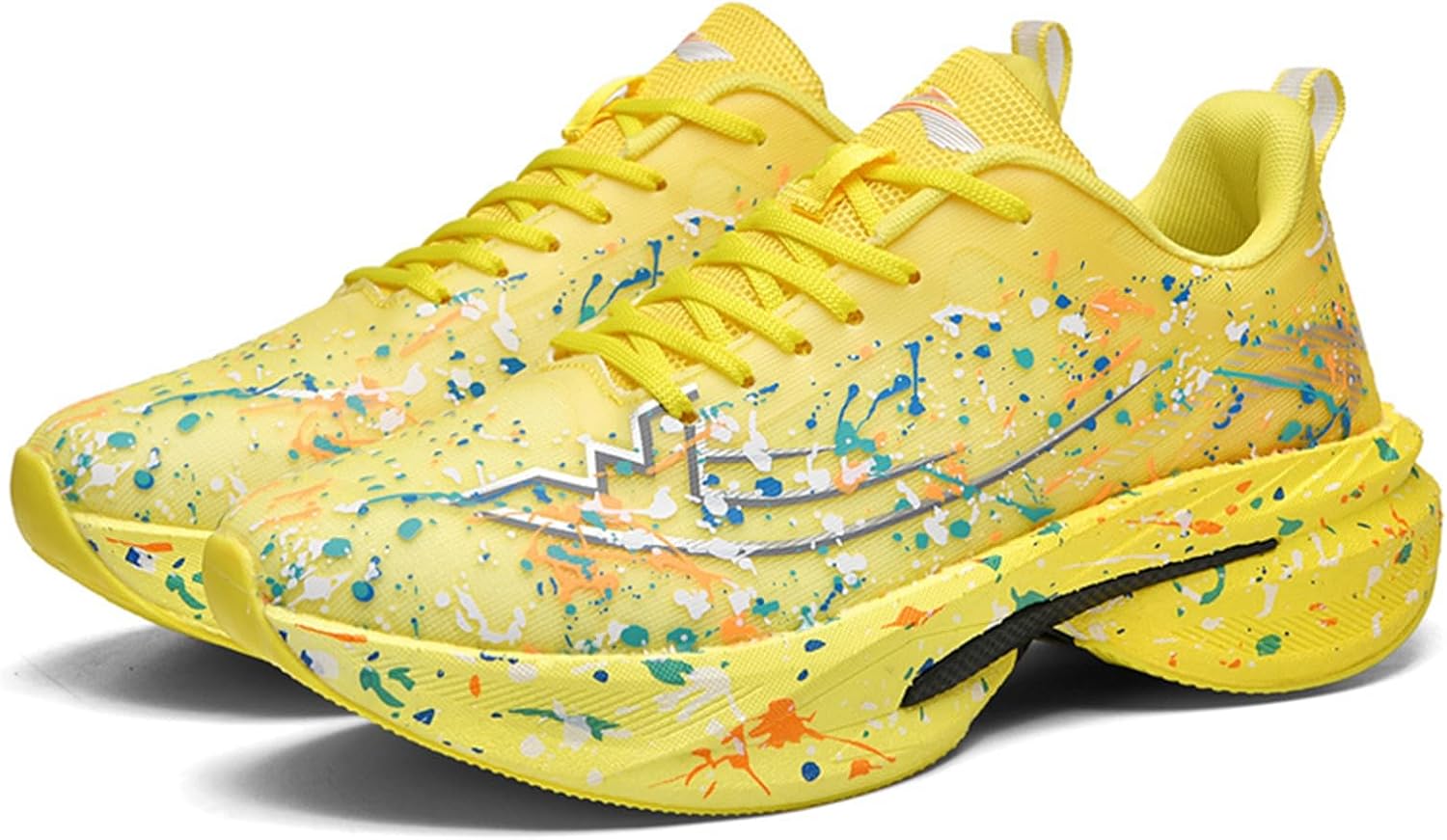 

Мужские кроссовки с дышащей сеткой, круглый носок, шнуровка, утолщенная подошва, противоскользящие, легкие, для бега, подходят для повседневной ходьбы и тенниса Igzbibg, желтый