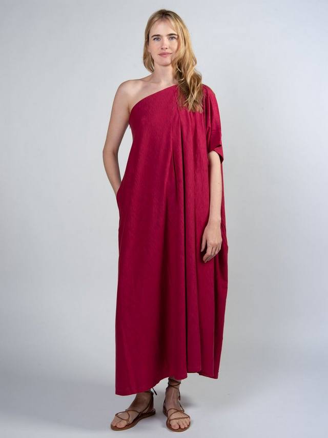 

Пляжное платье на одно плечо Cape Cove, цвет Red Berry
