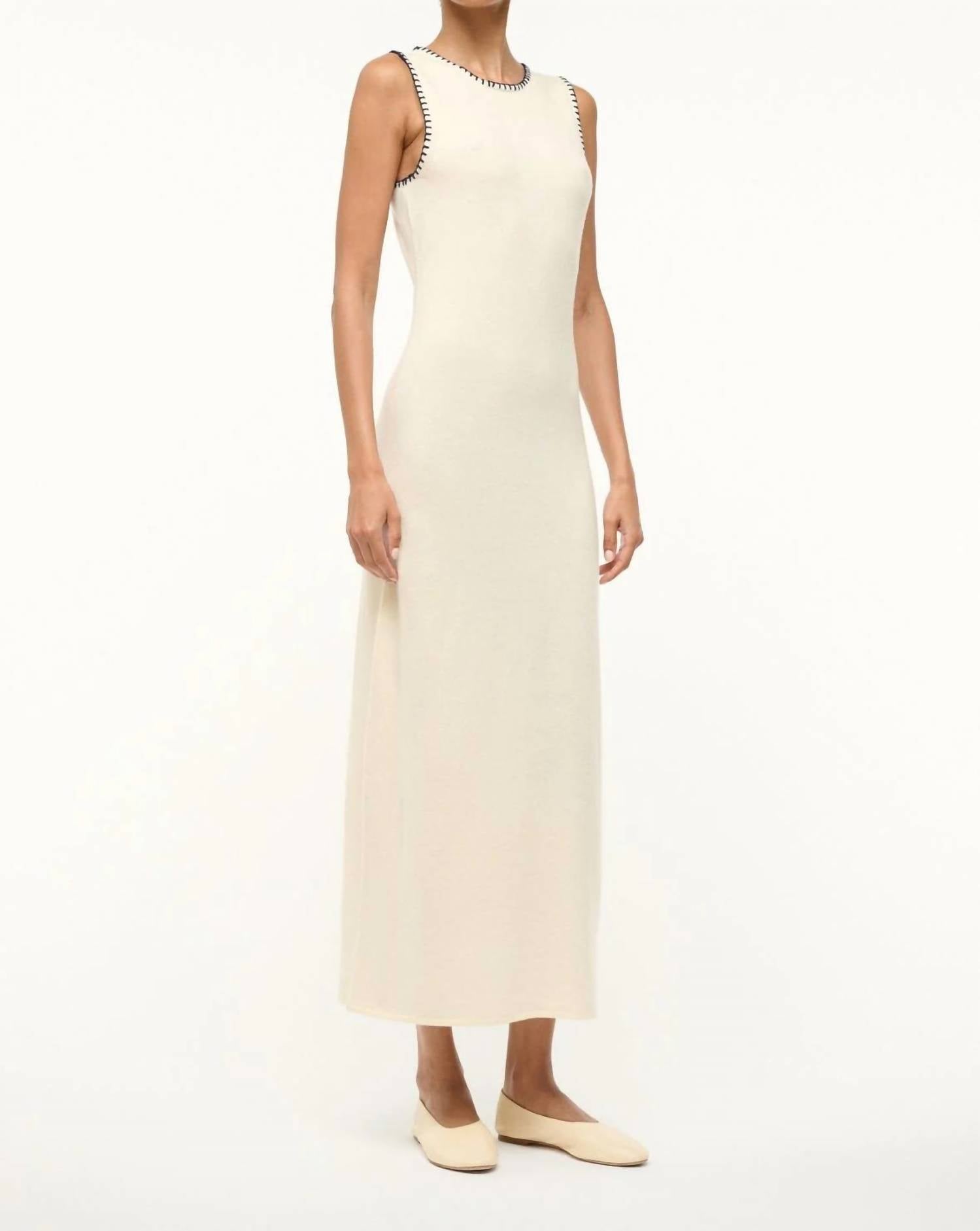 

Платье Вентворт в цвете слоновая кость/темно-синий STAUD