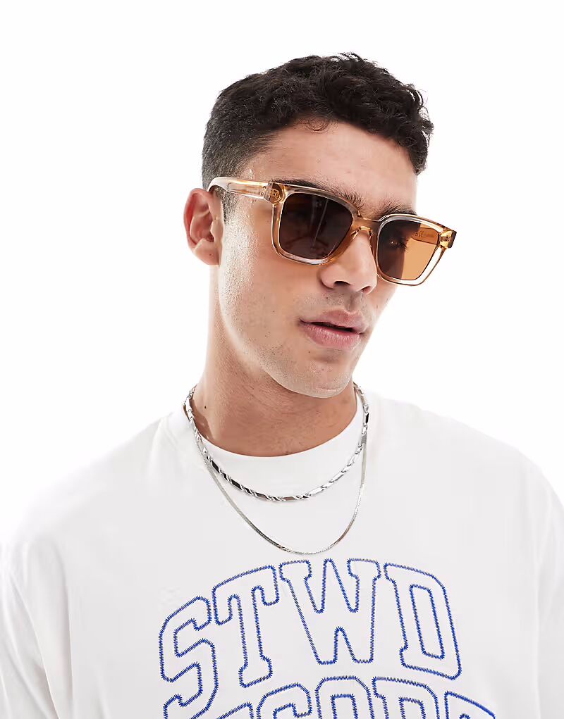 

Солнцезащитные очки Jack & Jones квадратные коричневого цвета