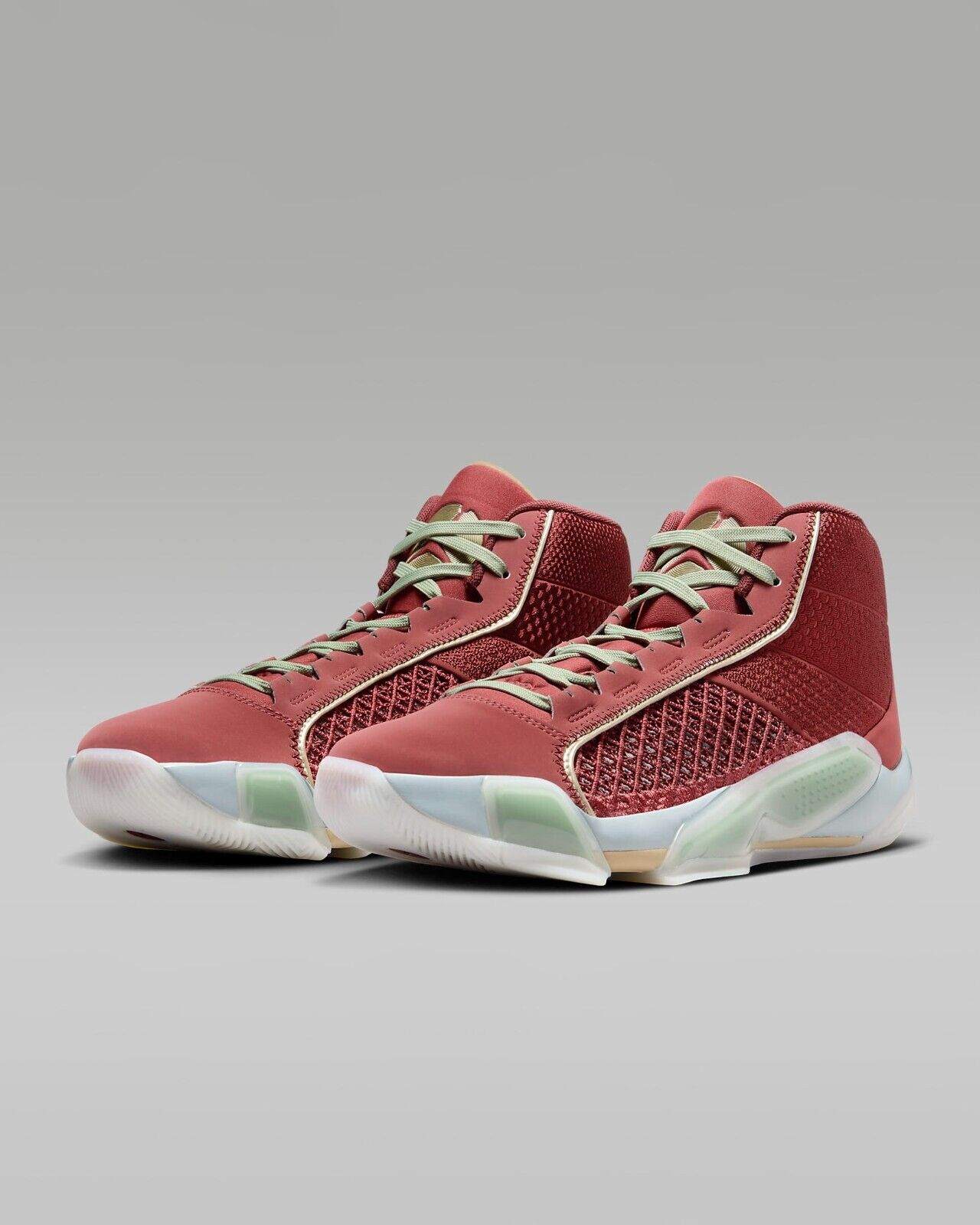 

Кроссовки для баскетбола Air Jordan XXXVIII Chinese New Year FQ8894-600 мужские размер US 12 HE4 Greenline Gear, красный
