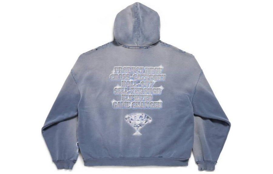 Худи (WMNS) Balenciaga Snbn Hoodie 'Blue', синий — фото 2