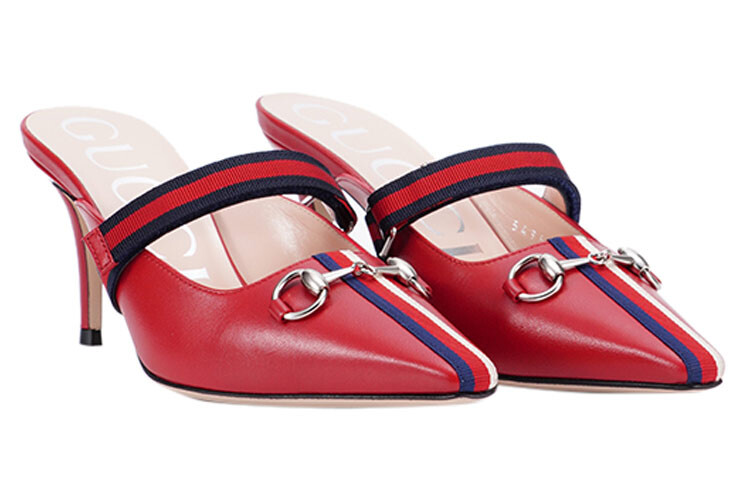 Туфли женские на высоком каблуке Gucci, красный — фото 4