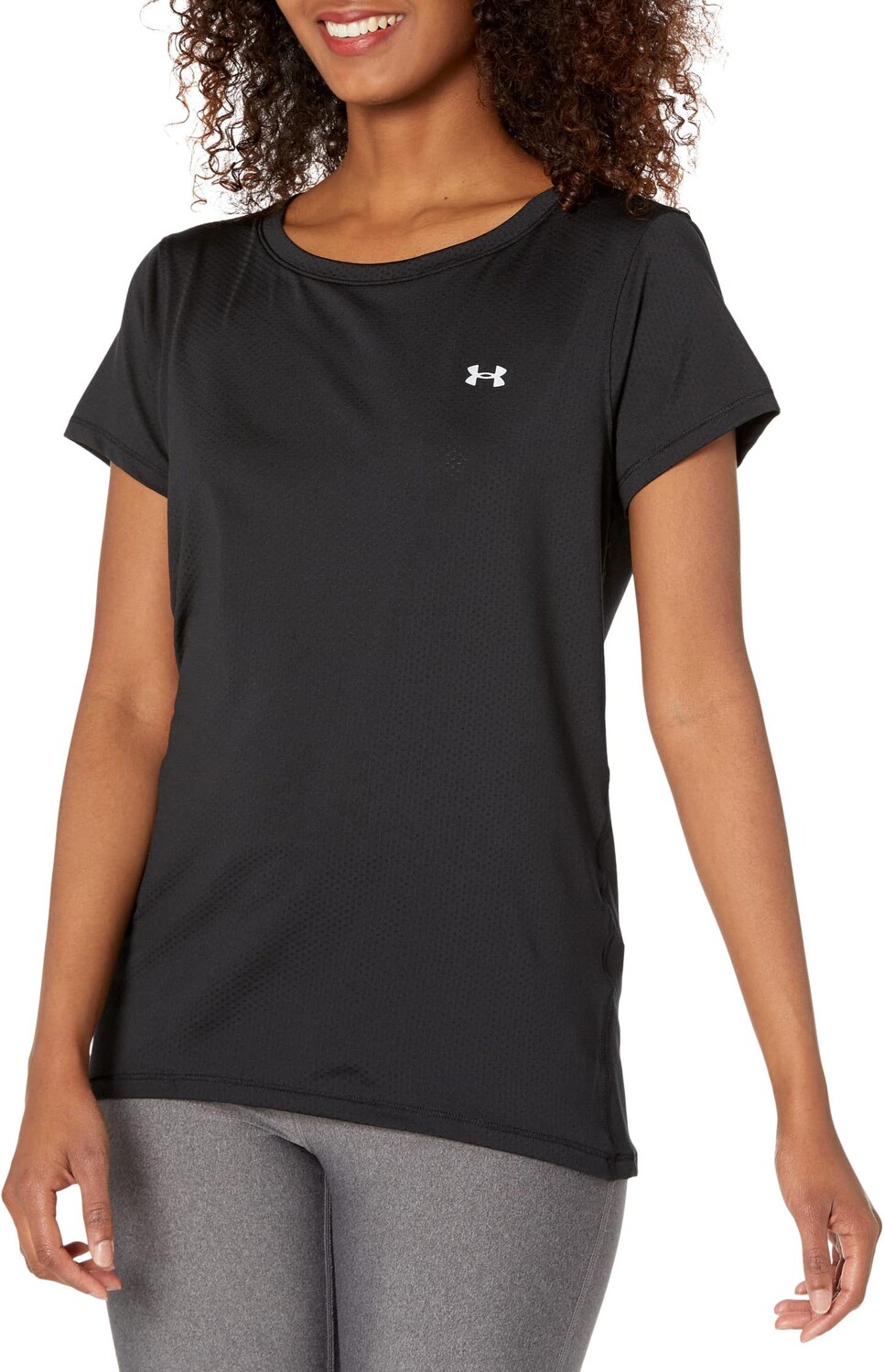 

HeatGear Armour с коротким рукавом Under Armour, цвет Black/Metallic Silver