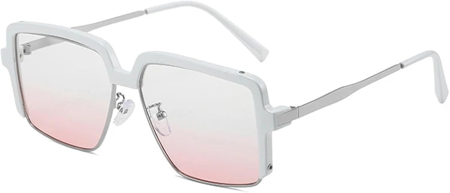 

Классические солнцезащитные очки в крупной оправе для женщин и мужчин, модные, металлические, для активного отдыха, спорта, вождения, с защитой от УФ-излучения UV400 TKKTLLT, Silver Pink