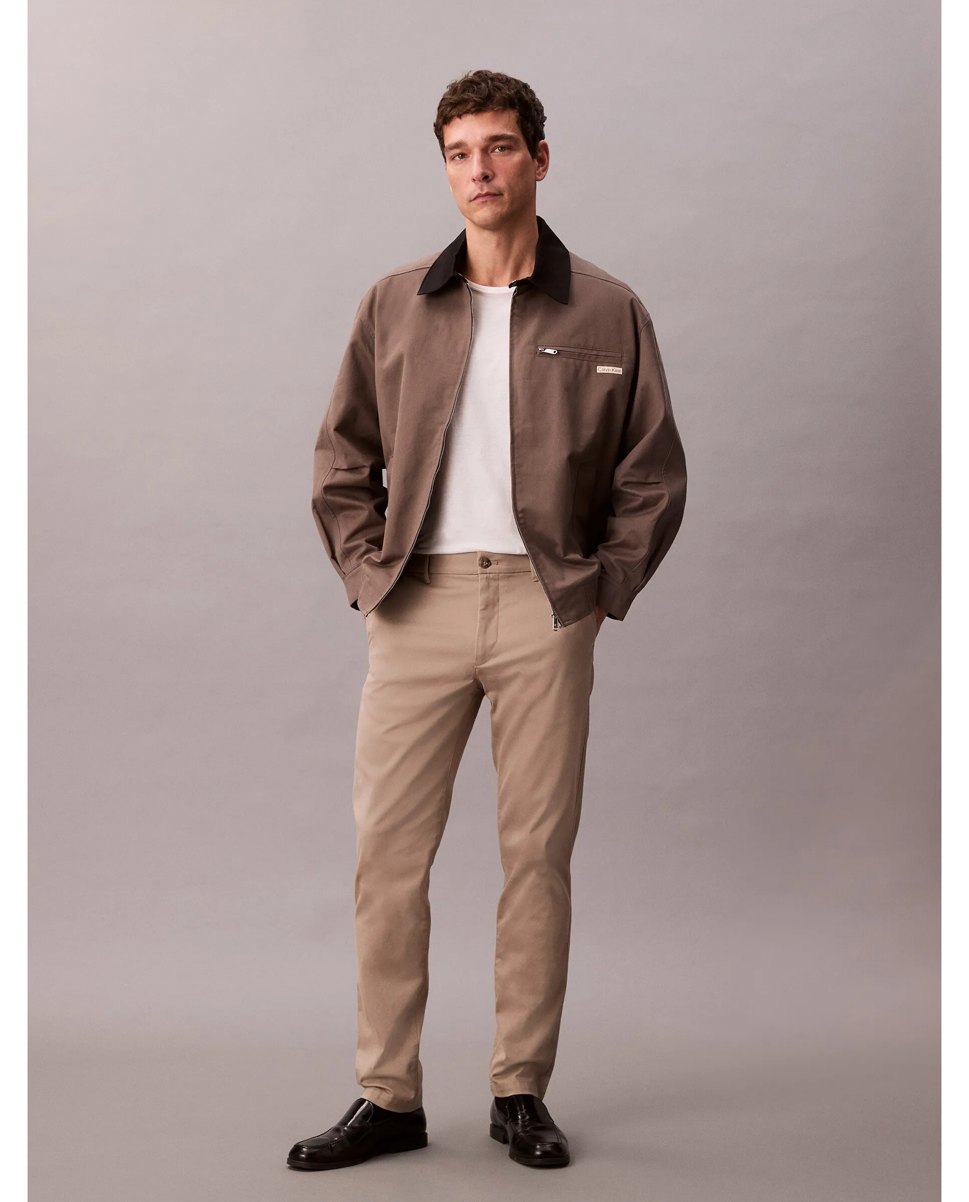 

Брюки чинос мужские облегающие slim fit Calvin Klein, бежевый