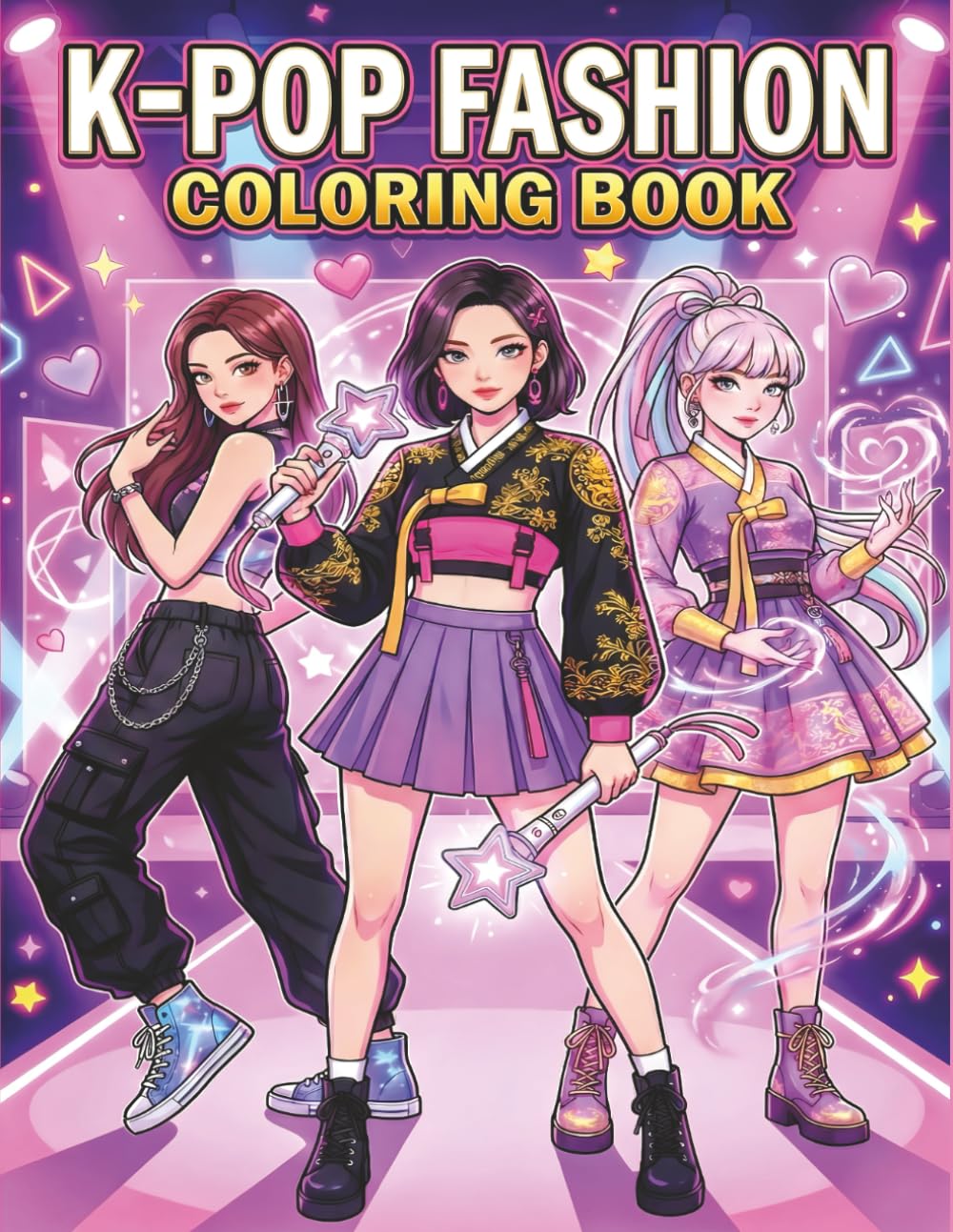 

K-Pop Fashion Coloring Book: Trendy Aesthetics, Streetwear, and Stage Outfits: An Anime-Style Coloring Book for Teen and Adult Relaxation (Independently published)