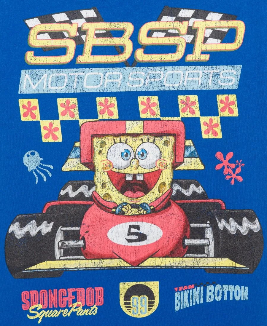 Футболка с графическим принтом для мальчиков 5-20 лет SpongeBob SquarePants, синий — фото 3