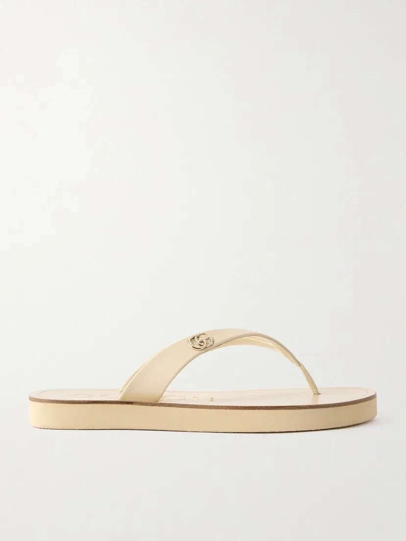 Сандалии из кожи с отделкой GUCCI, белый