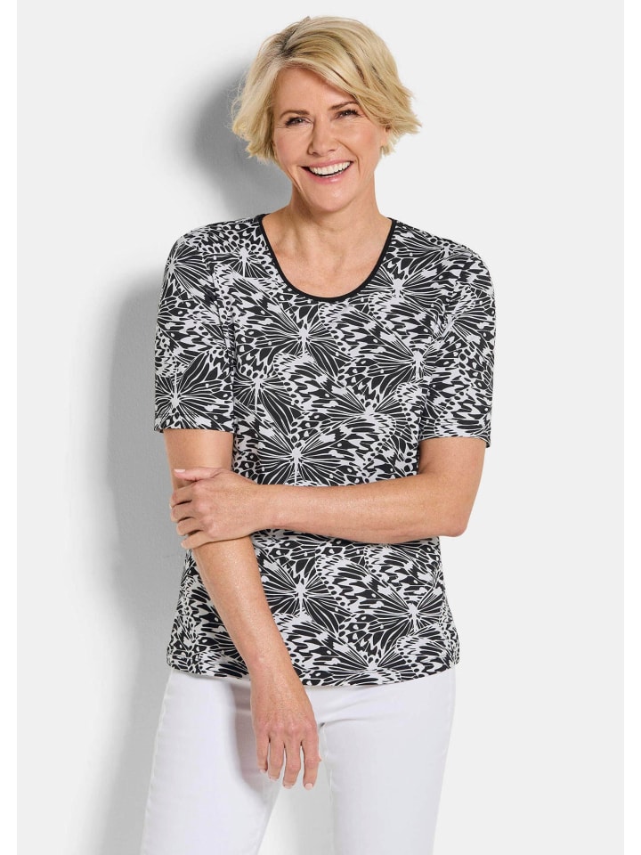 

GOLDNER Футболка с изображением бабочки из Джерси-Сити, черно-белая с узором, Черный, GOLDNER Футболка с изображением бабочки из Джерси-Сити, черно-белая с узором