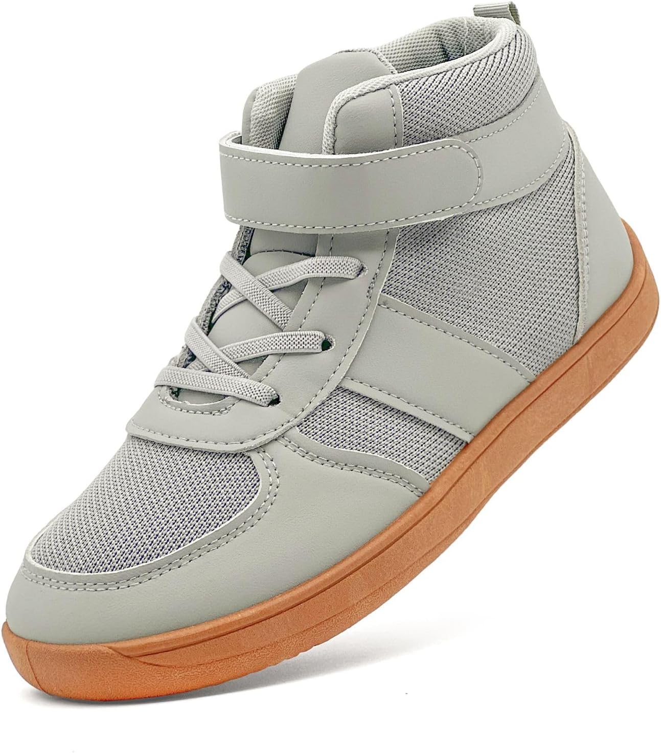 

Детские сандалии с голой пяткой, с широким носком, высокие кроссовки для борьбы и бокса, удобные походные ботинки, минималистичные кроссовки с нулевым перепадом для детей Xinlanlin, серый