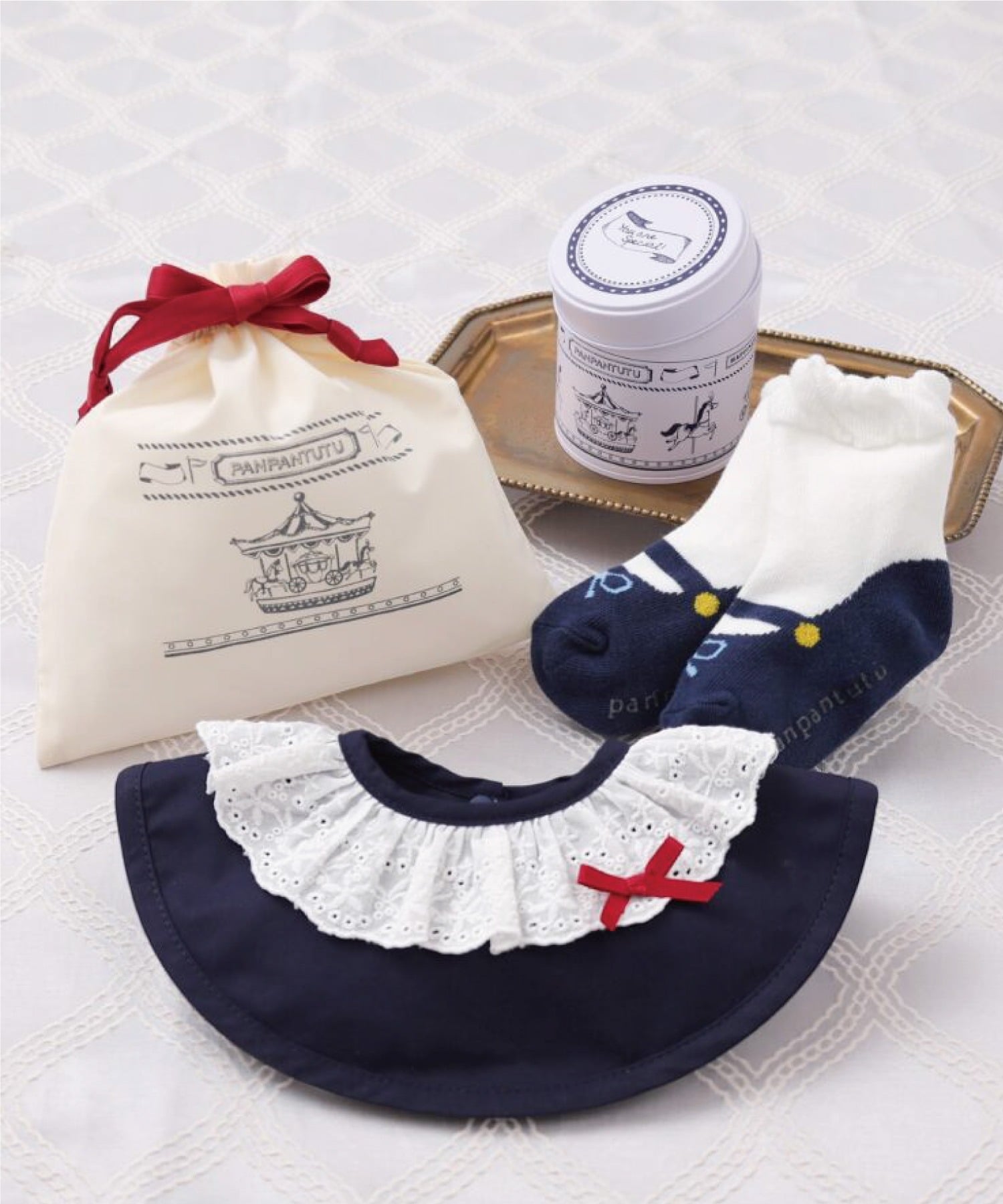 Набор из 4 предметов для детского душа "Petit Jewel Can" Panpantutu, French Navy