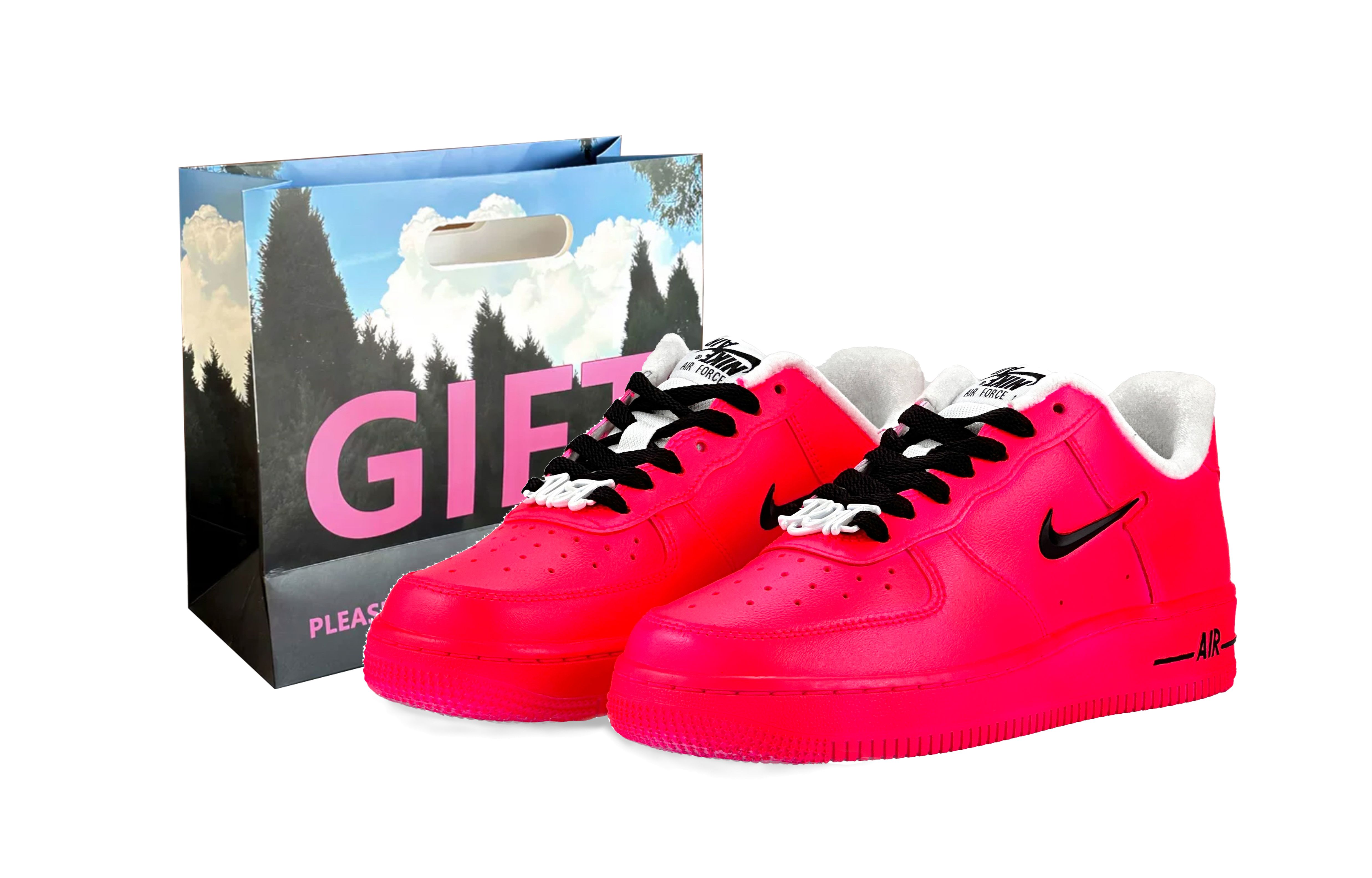 

Кроссовки Nike Air Force 1 Skateboarding Shoes Women's Low-top Watermelon Rose Red, красный