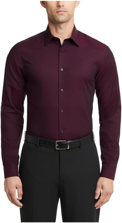 

Мужская рубашка Calvin Klein Slim Fit с узором «елочка» и эластичным лифом, Bordeaux