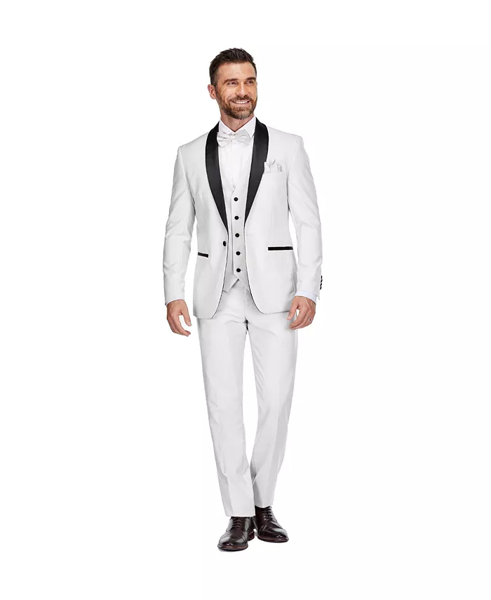 

Мужской смокинг из 3 предметов Slim Fit с шалевым воротником Gino Vitale, белый