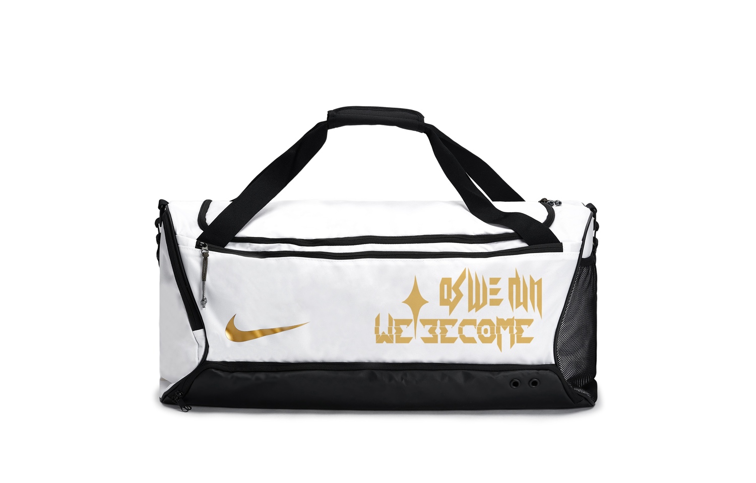 

Nike Тканевая дорожная сумка спортивная сумка для трубы унисекс черная белая, Graffiti Letter