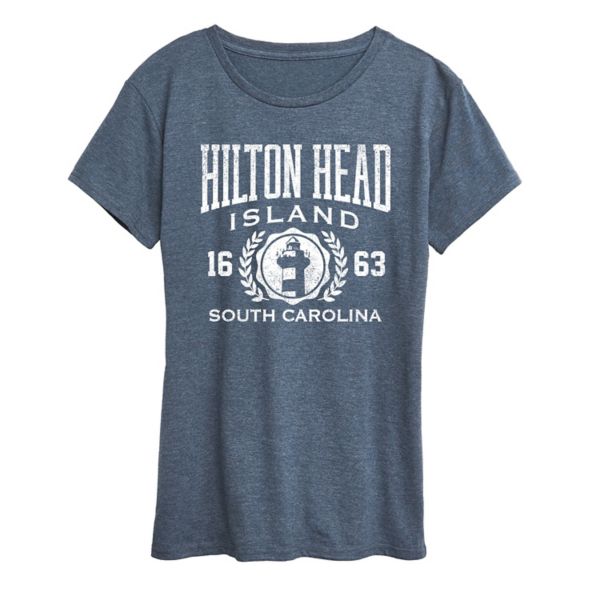 

Женская футболка Hilton Head Island с колледж-принтом Unbranded, синий