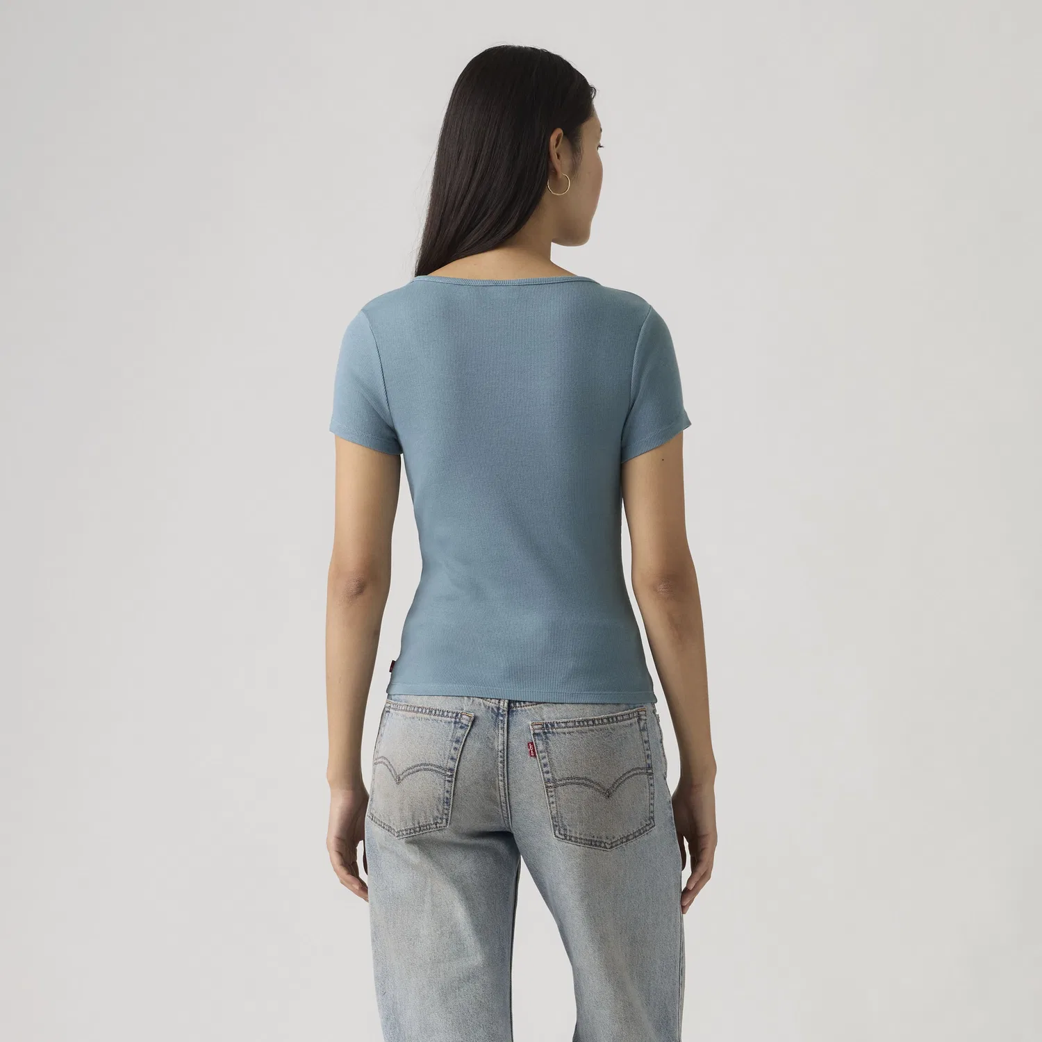 Футболка с квадратным вырезом, окрашенная в готовом виде Levi's, Blue — фото 4