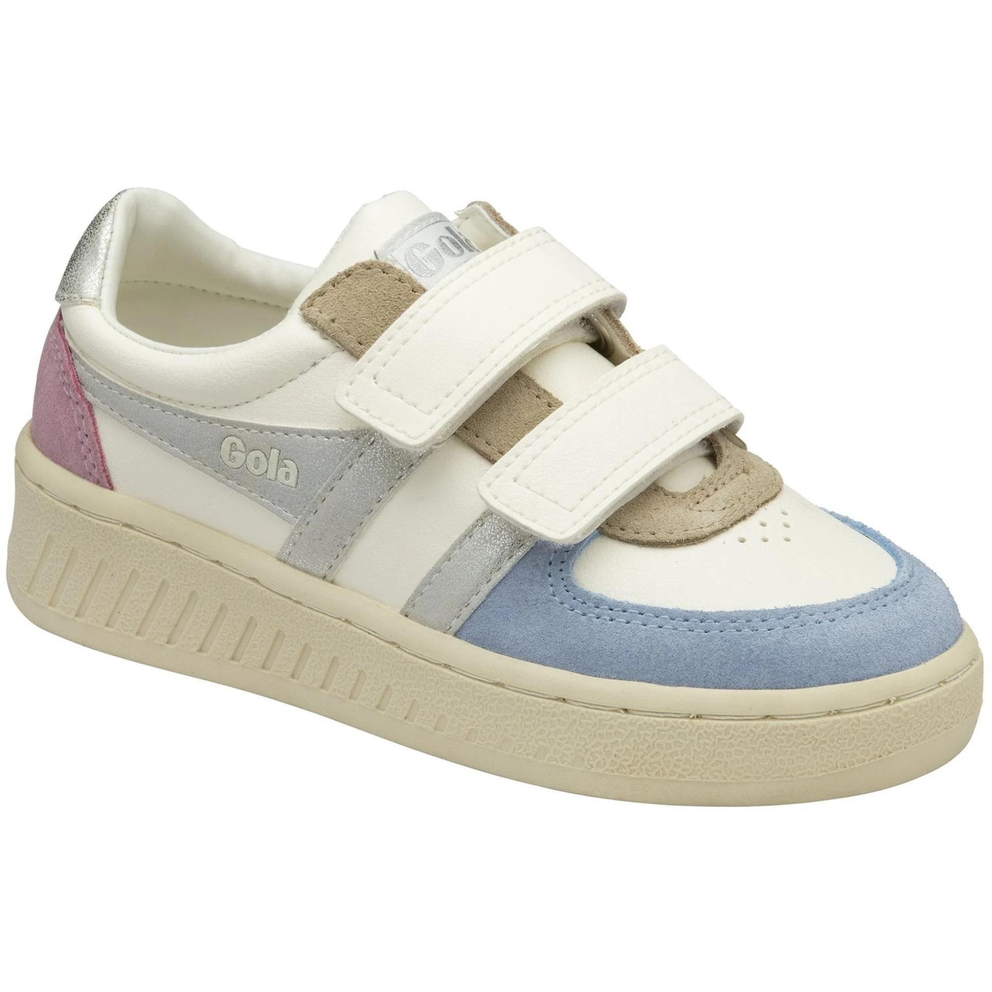 Детские кроссовки Grandslam Quadrant Strap Gola, Off White/Air/Silver/Candy — фото 2