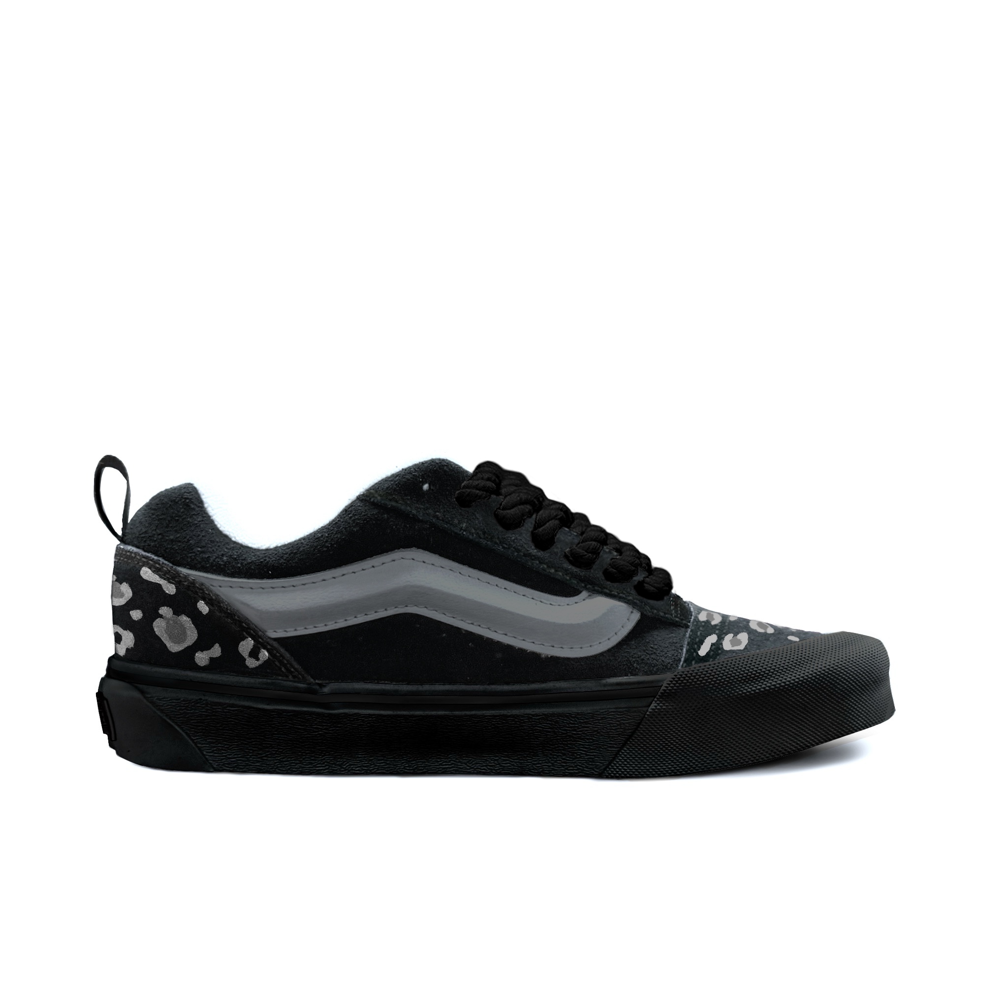 Knu Skool устойчивые к истиранию низкие кроссовки для скейтбординга унисекс black Vans, серый — фото 3