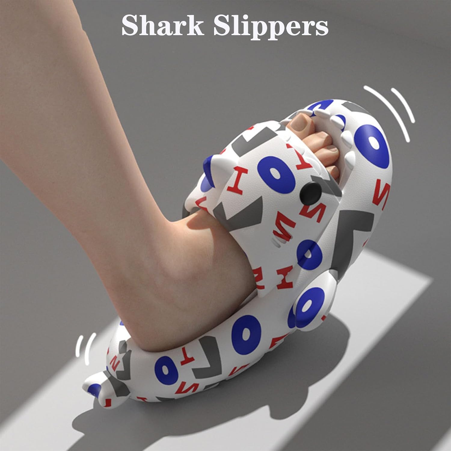 Оригинальные шлепанцы Sharklas Polares, оригинальные Sharklas, шлепанцы Sharky, шлепанцы с изображением акулы, сандалии Shark Slides для женщин и мужчин Jfxgjuv, белый — фото 4