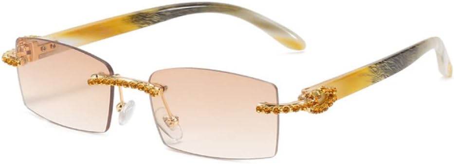 

Женские солнцезащитные очки MUTYNE без оправы с бриллиантами, винтажные прямоугольные солнцезащитные очки, квадратные очки со стразами, градиентные цвета, C3gold-brown