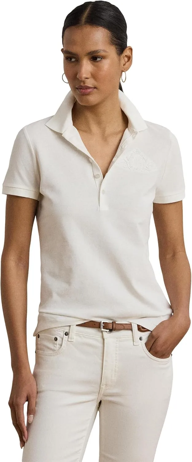 

Женская поло Lauren Ralph Lauren с цветочным логотипом из хлопкового пике