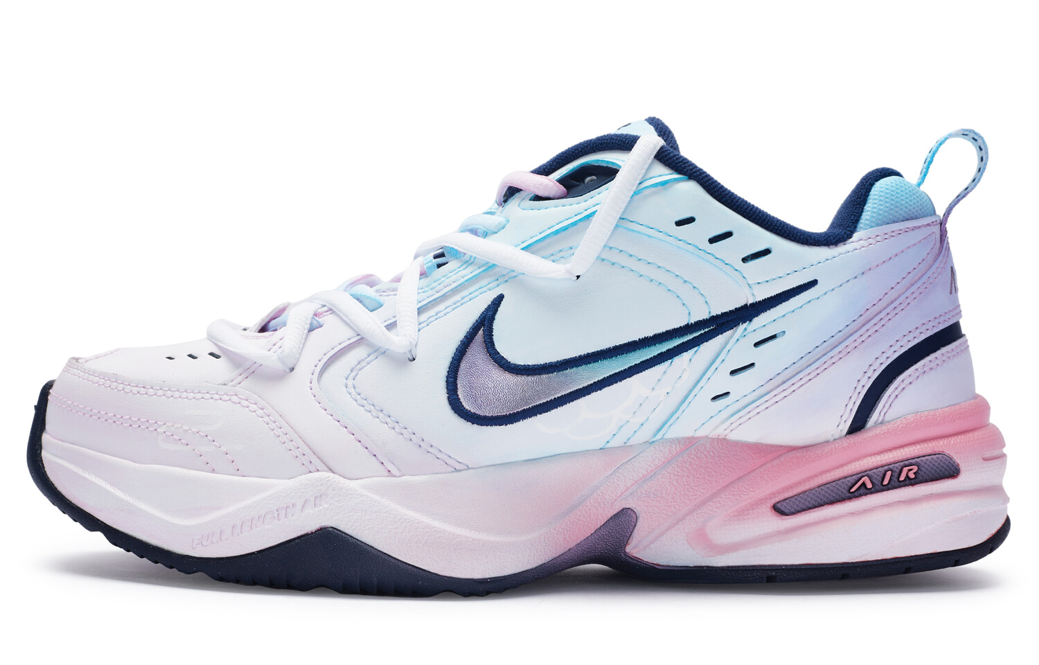 

Кроссовки Air Monarch 4 Chunky унисекс с низким верхом розового/белого цвета Nike, розовый/голубой/белый