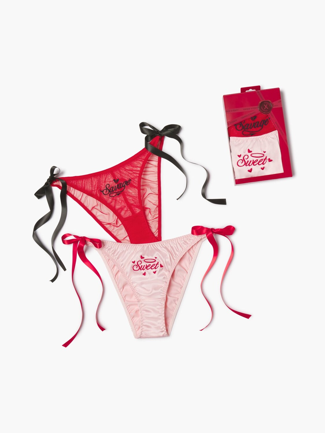 

Трусики бикини Savage X Fenty Flirty & Wordy 2-Pack, цвет Pink/Red