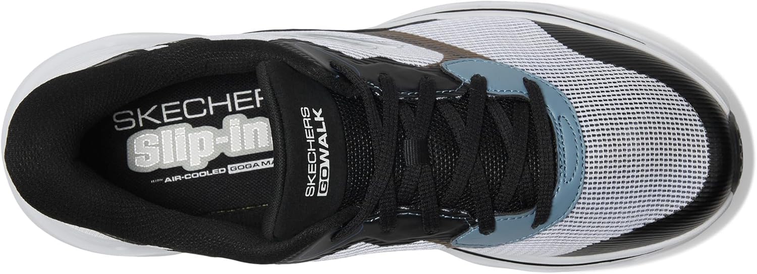 Мужские кроссовки Skechers Hands Free Slip-ins Go Walk Glide-Step 2.0 - Zac, белый/черный — фото 2