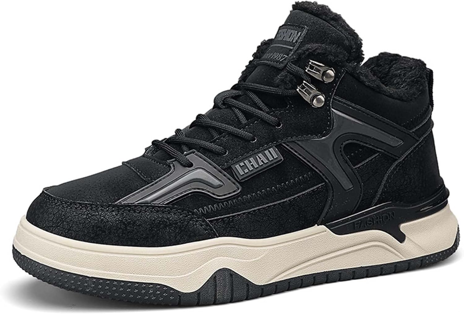 

Мужские зимние хлопковые снегоступы, теплые с плюшем, повседневные хлопковые туфли, модные мужские хлопковые ботинки, легкие походные ботинки на открытом воздухе, черные Wurmiuhd