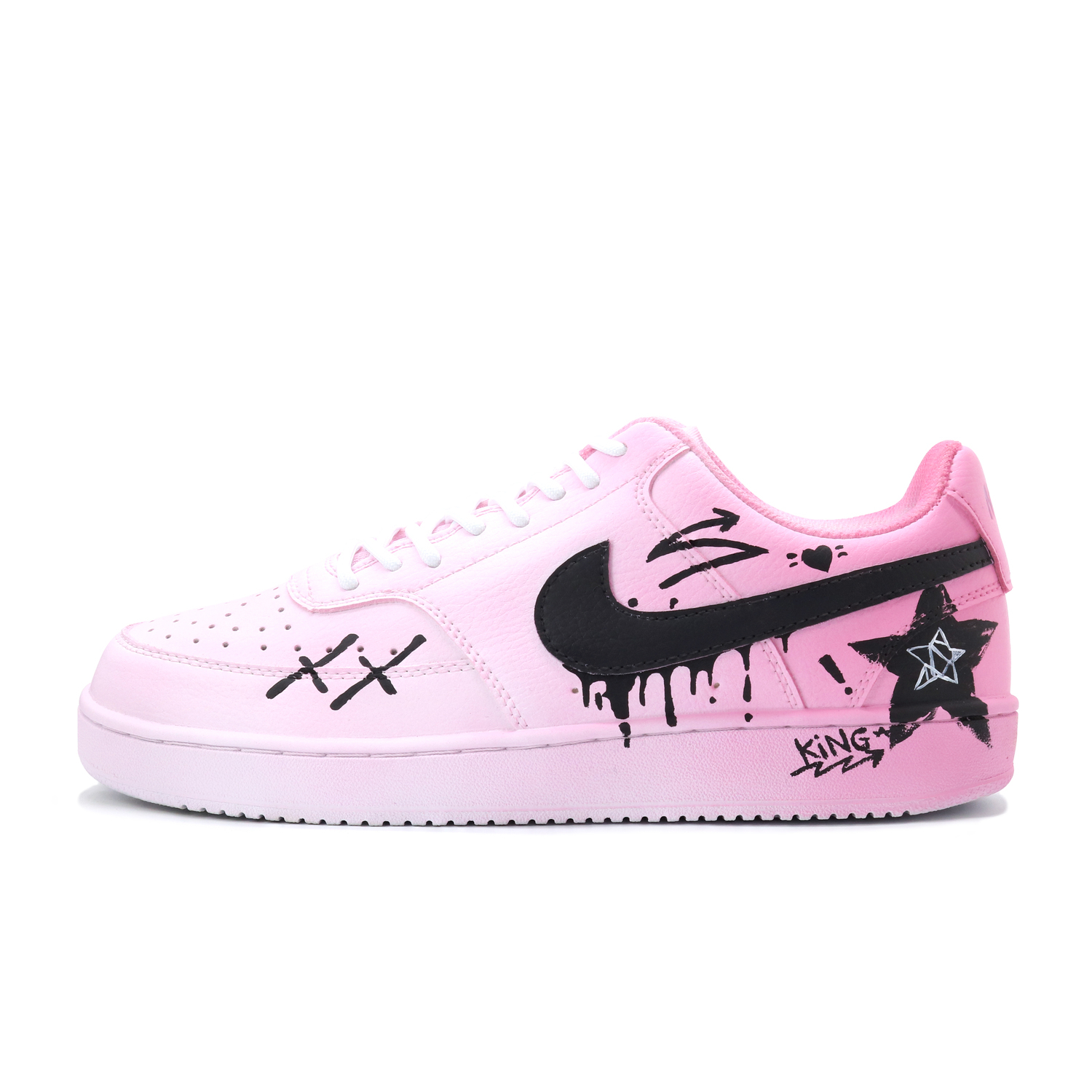 

Nike Кроссовки Court Vision 1 устойчивые к истиранию, легкие и дышащие низкие мужские розовые с принтом Heartbeat Combat-Box, цвет Heartbeat Combat-Box