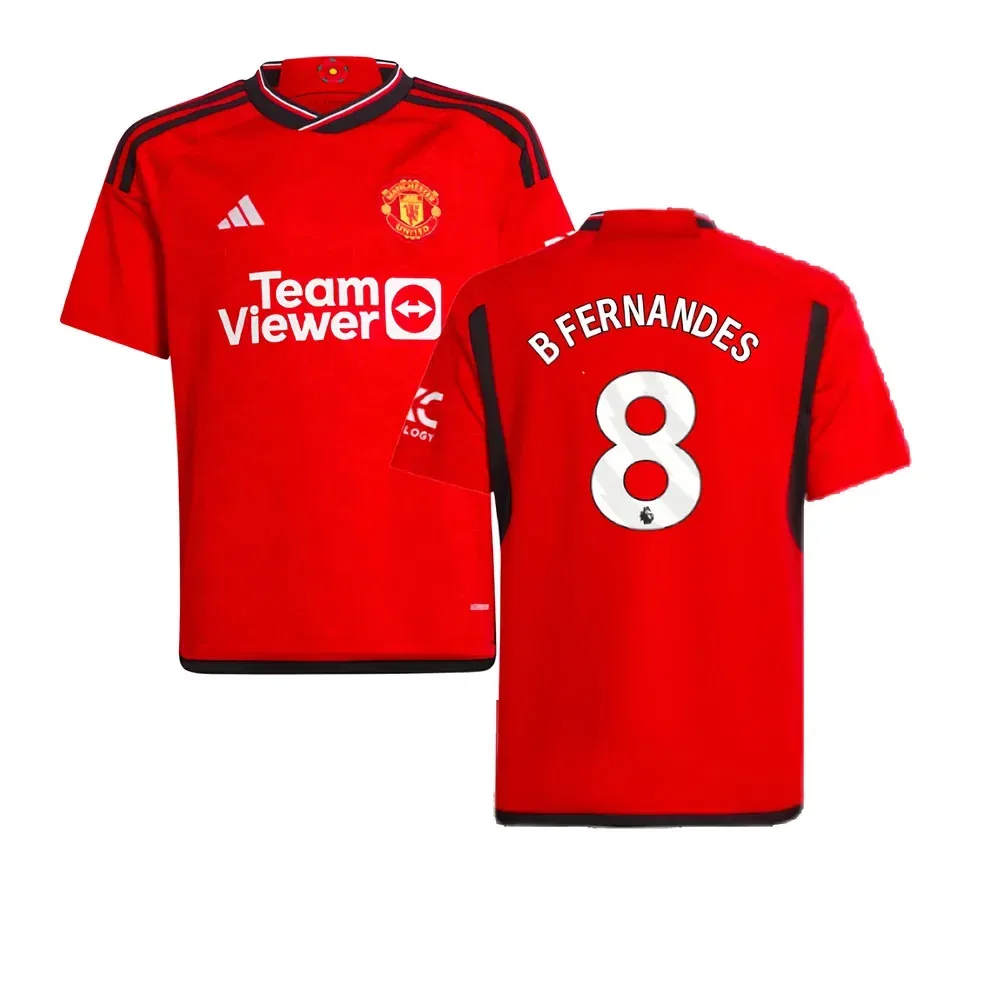 Футбольная форма Манчестер Юнайтед 2023-24 с принтом Бруну Фернандеша Manchester United Fc, красный