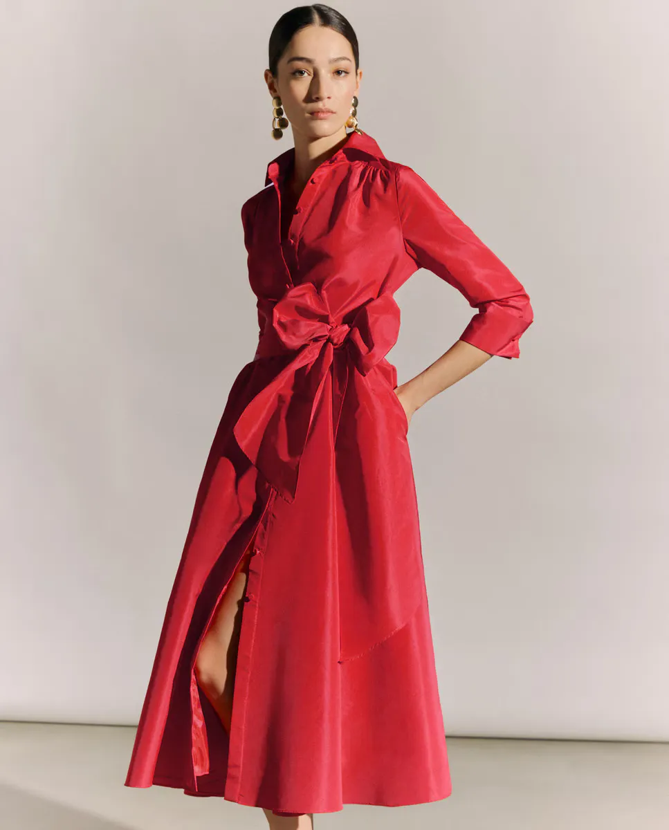 

Короткое платье-рубашка Woman Fiesta El Corte Inglés, красный