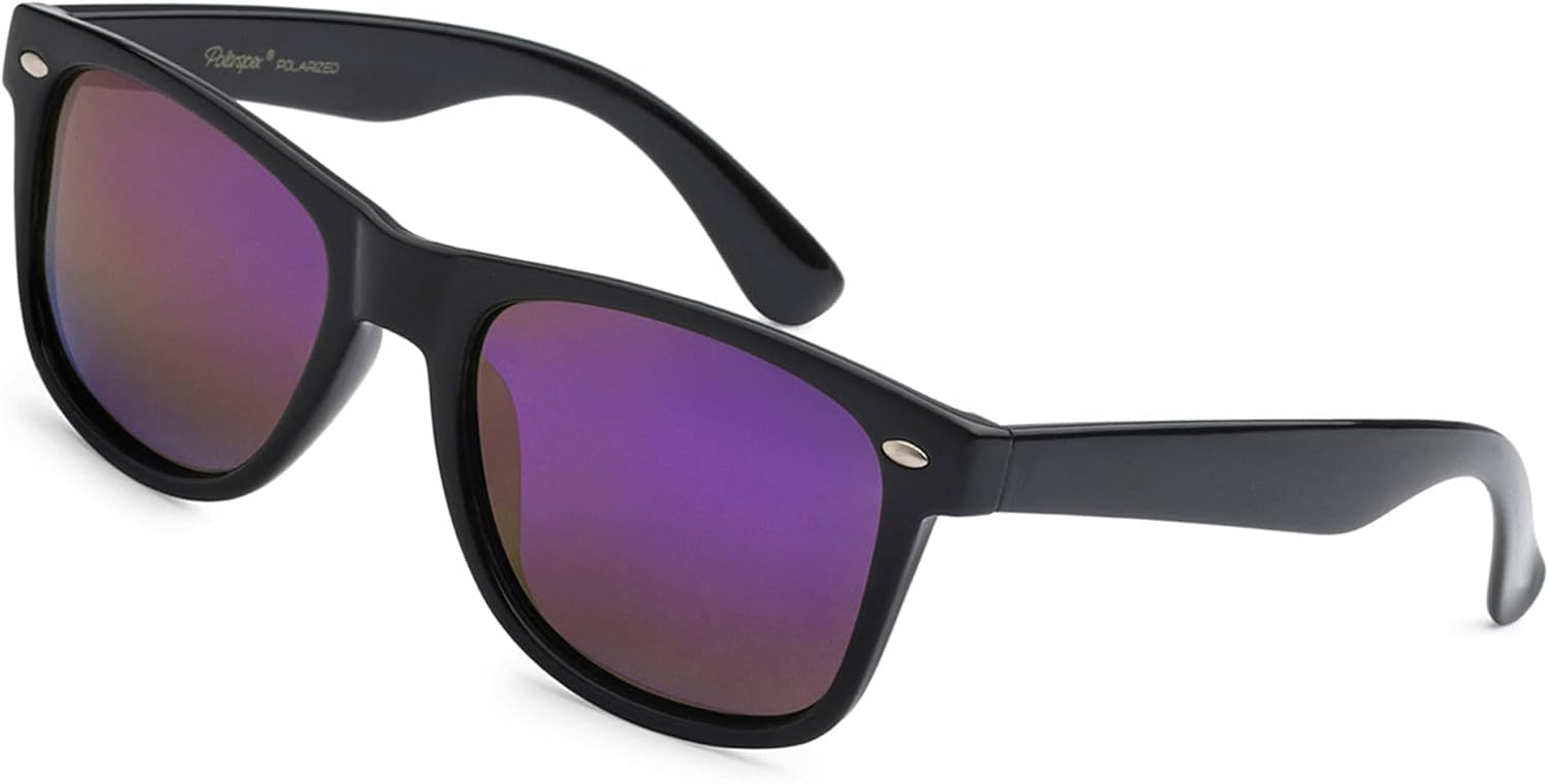 

Поляризованные солнцезащитные очки PolarSpex для мужчин и женщин – защита от УФ-излучения, прочные и легкие, в стиле ретро, ​​идеально подходят для вождения и рыбалки, Black | Amethyst