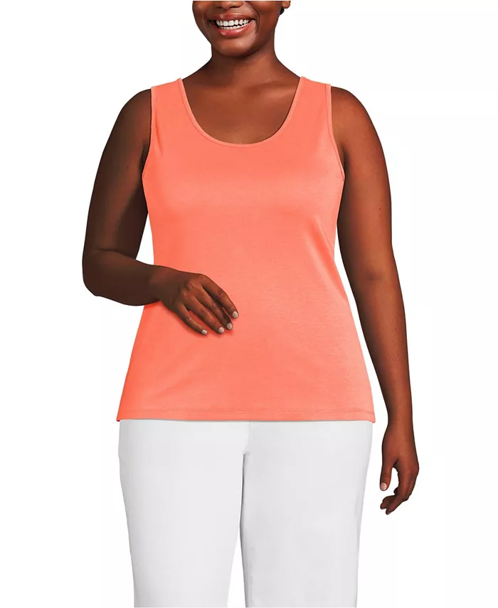 

Женская хлопковая майка больших размеров Lands' End, оранжевый