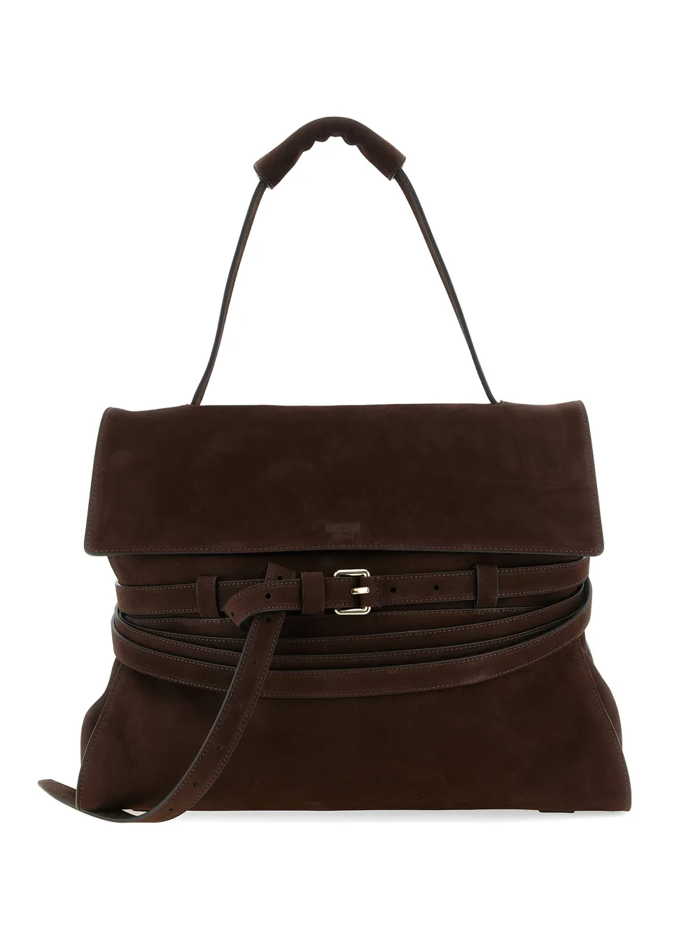 

Сумка на плечо из замши среднего размера Tie Me Moschino, коричневый