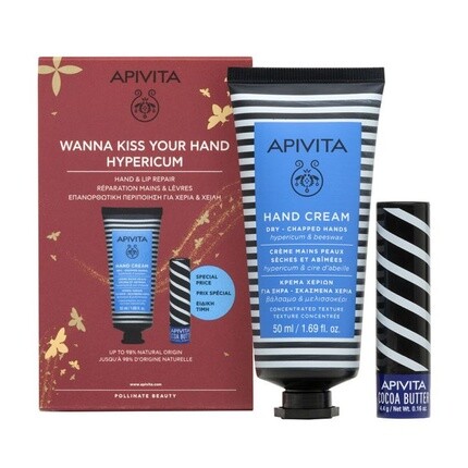 

Крем для рук и бальзам для губ Apivita Hypericum