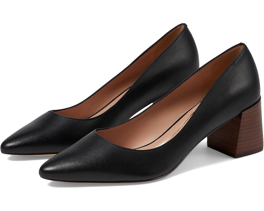 

Туфли Cole Haan Cassandra Block Heel Pump, цвет Black Leather/Brown