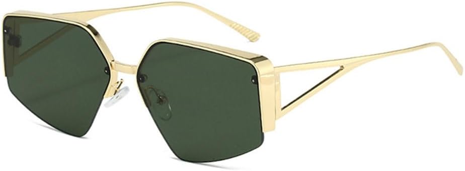 

Модные солнцезащитные очки Polygon Cat Eye для женщин, полуметаллические, в стиле ретро, ​​модные солнцезащитные очки для мужчин, защита от ультрафиолета UV400 MUTYNE, Golden Dark Green